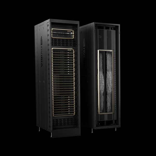 Стойки с GPU NVIDIA GB200 NVL72 в дата-центре