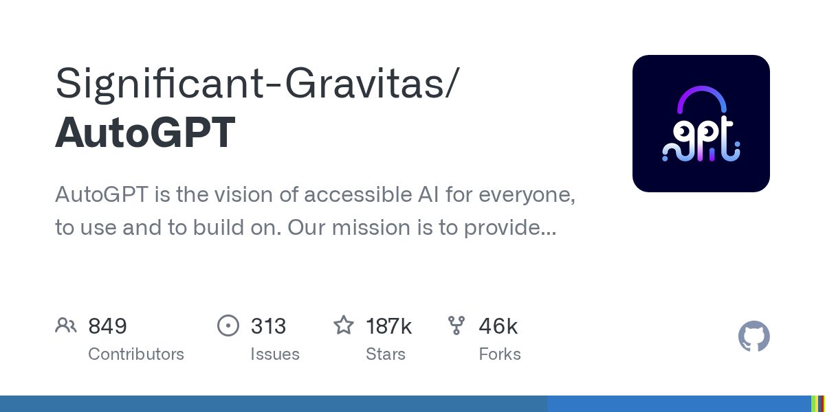 🤖 AutoGPT возглавляет GitHub: доступный AI для всех