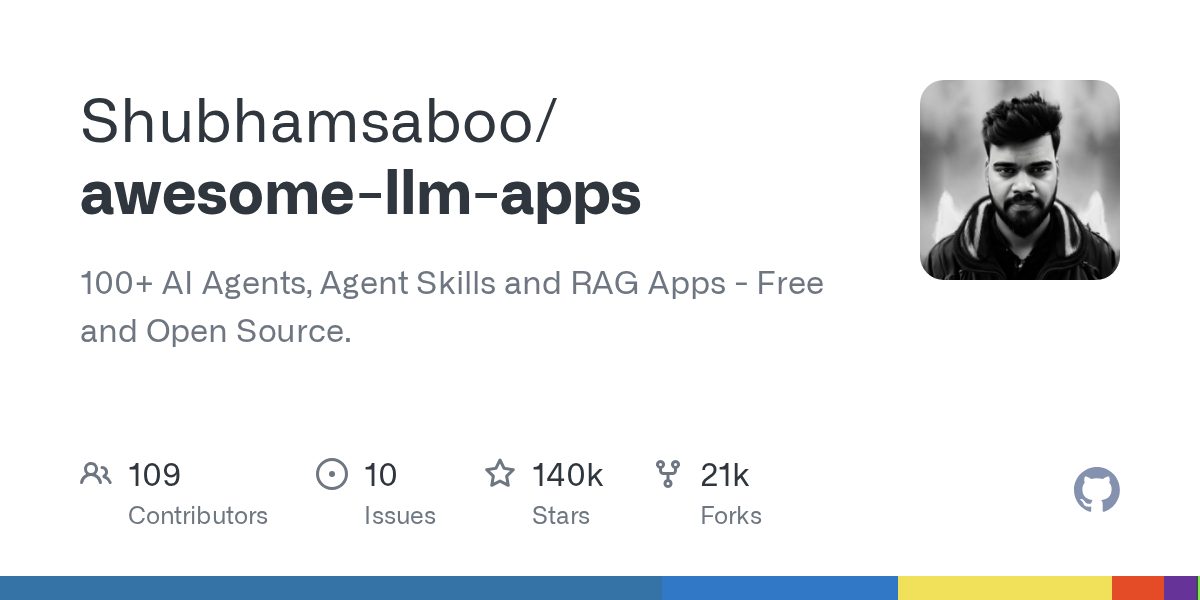 📦 Подборка awesome-llm-apps: AI-агенты и RAG-приложения