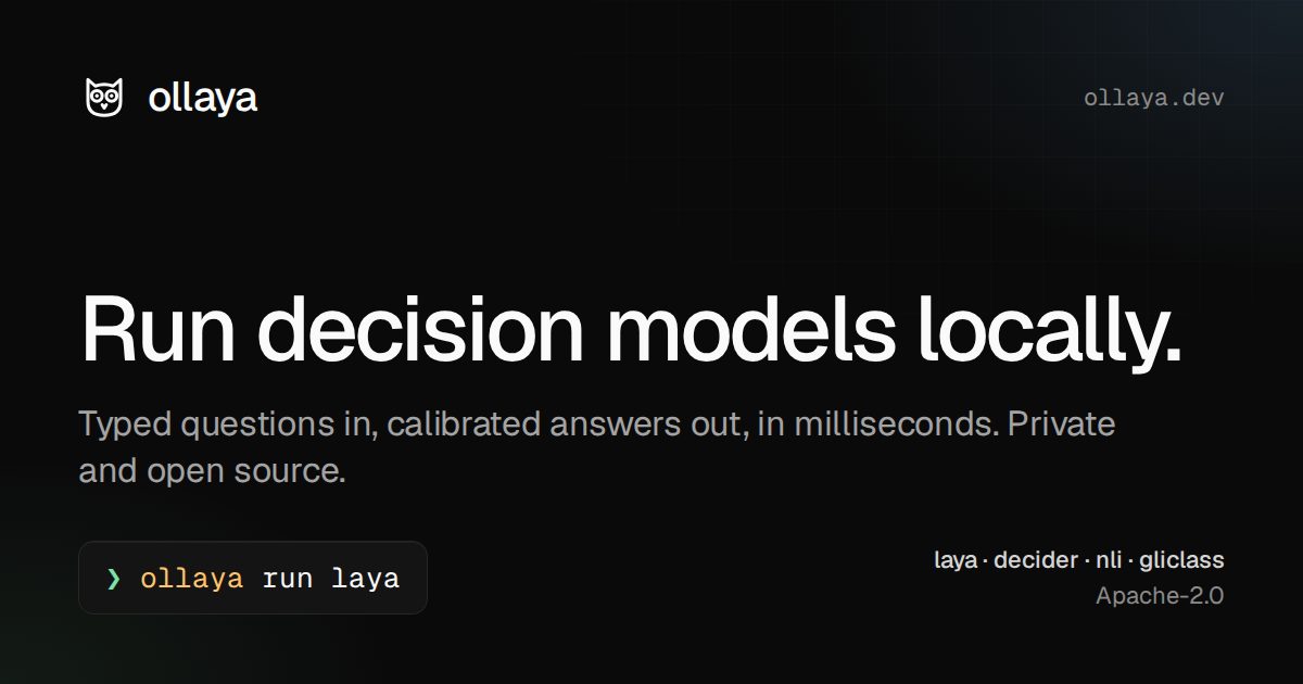 🧩 Ollaya: Ollama для открытых decision-моделей в стиле Jev